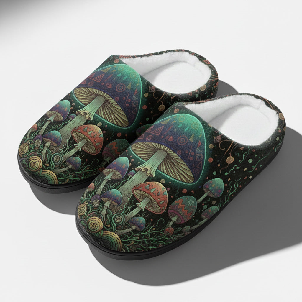 Mushroom Meadow Fleece-Lined Slippers