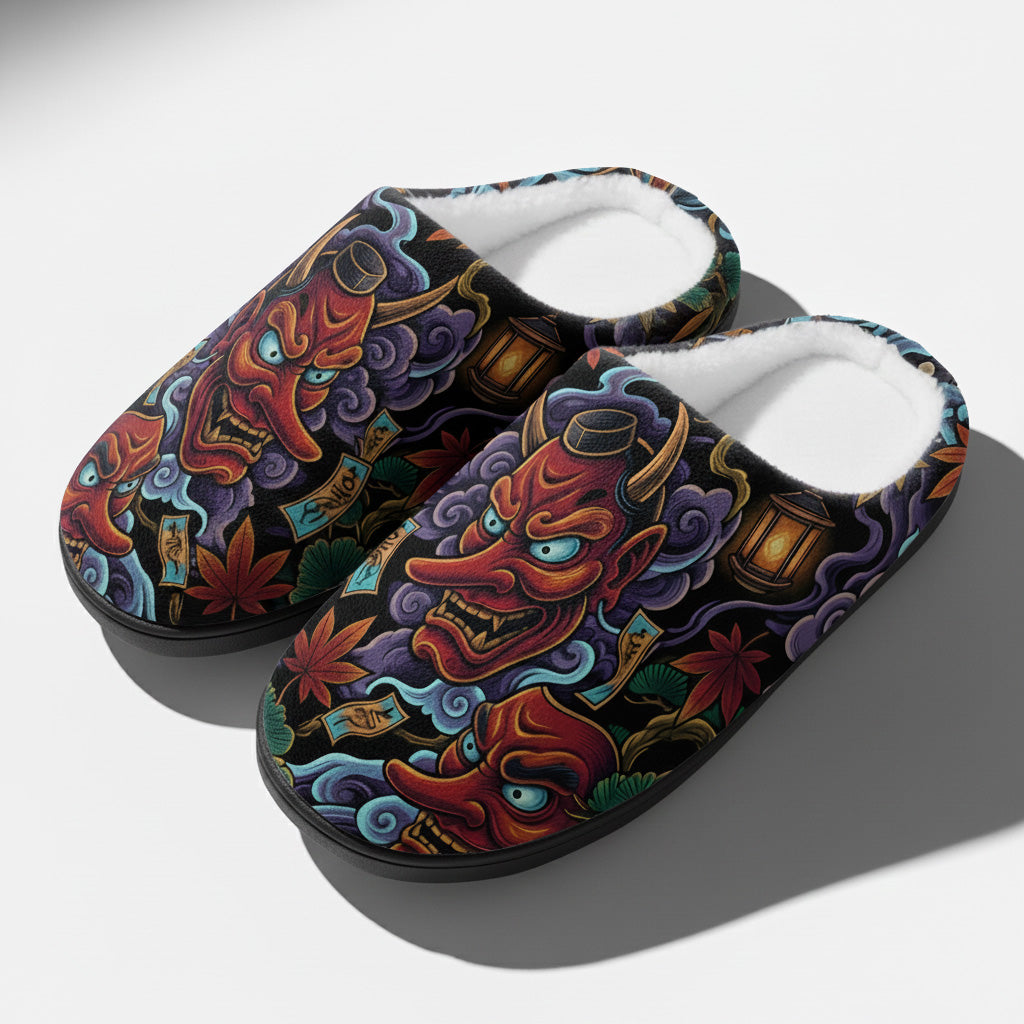 Momiji Tengu Fleece-Lined Slippers