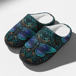Night Shadow Moth Fleece-Lined Slippers