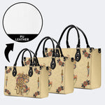 Traditional Tiger and Dragon Print - Leather Handbag