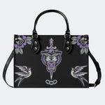 Unisex Tiger Print - Leather Handbag