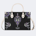 Unisex Tiger Print - Leather Handbag