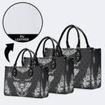 Classic Death Moth Vintage Print - Leather Handbag