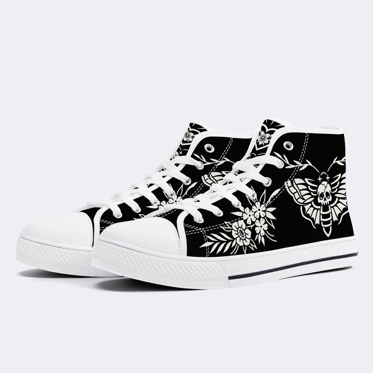 Classic Death Moth Vintage Print - High Top Canvas