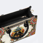Vintage Black Panther On The Boat - Leather Handbag