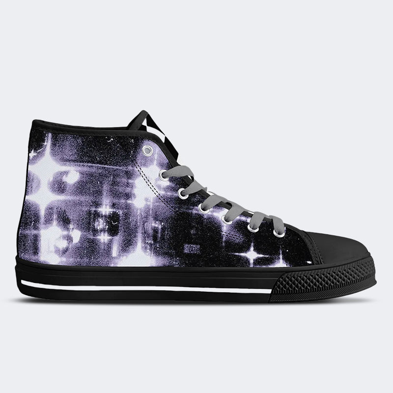 Figure&Wing&Letter Print - High Top Canvas