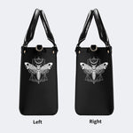 Death Moth & Mushrooms Print - Leather Handbag