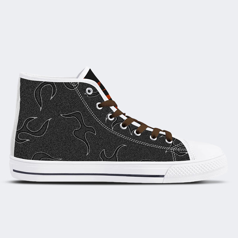 Figure&Wing&Letter Print - High Top Canvas