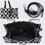 Gothic Pattern Patchwork Print - Leather Handbag