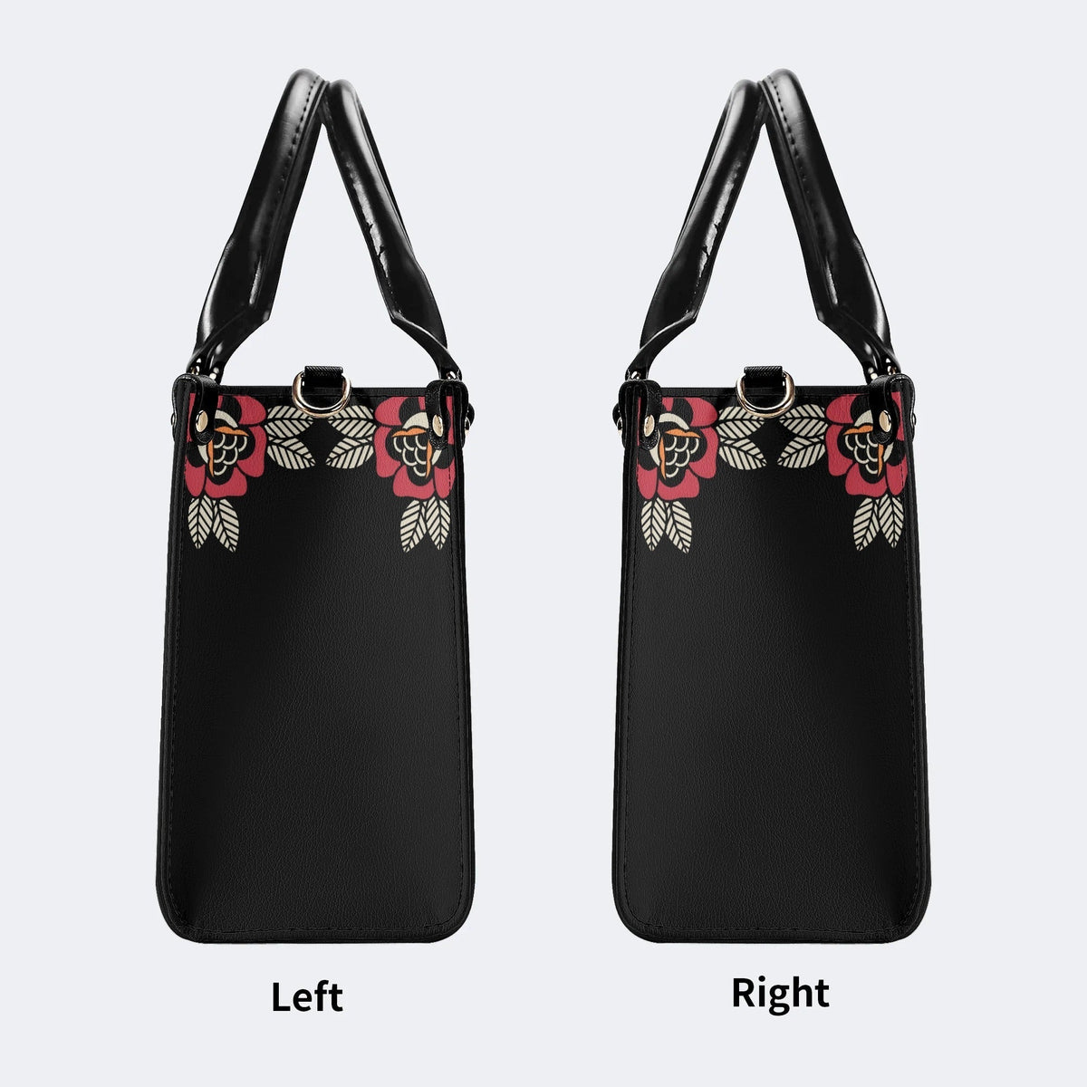 Japanese Style Frog Print - Leather Handbag