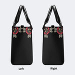 Japanese Style Frog Print - Leather Handbag