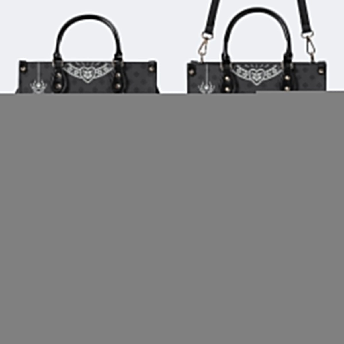 Classic Death Moth Vintage Print - Leather Handbag