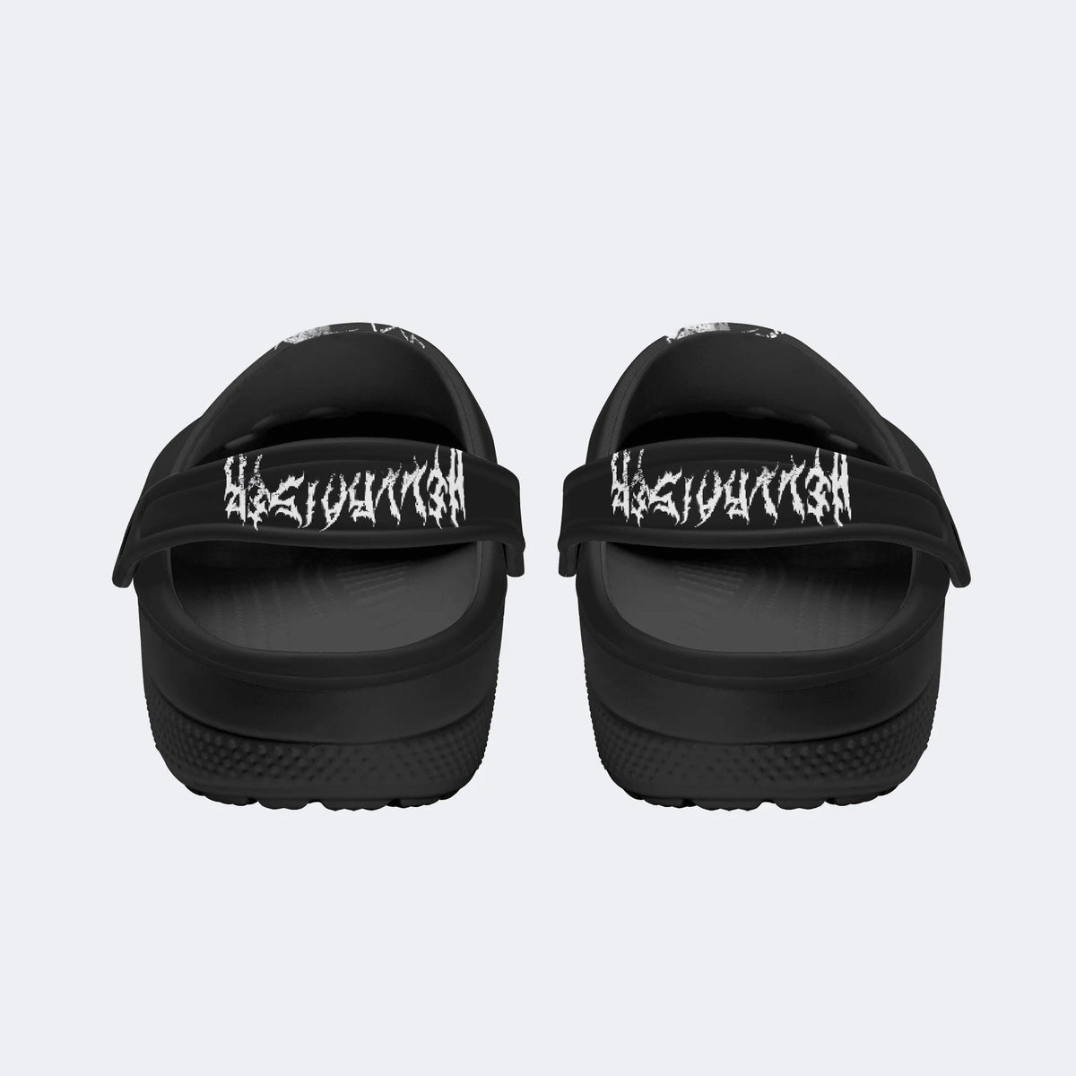 Unisex Black Metal Pinhead Print - Slippers/Sandals