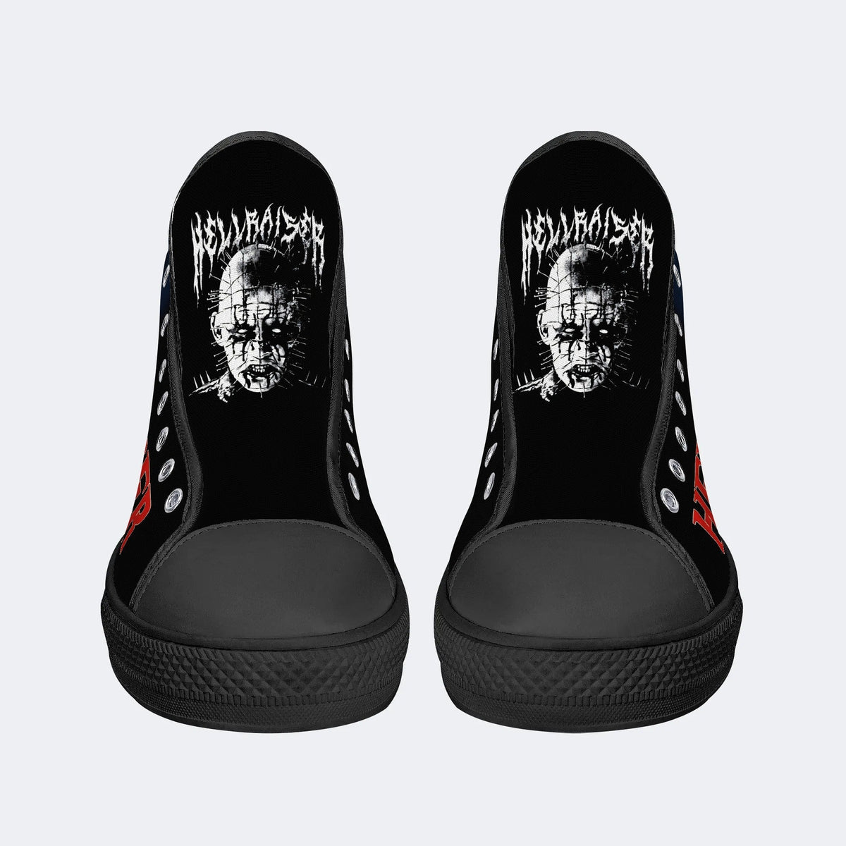 Unisex Black Metal Pinhead Print - High Top Canvas