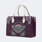 Death Moth Vintage Print - Leather Handbag
