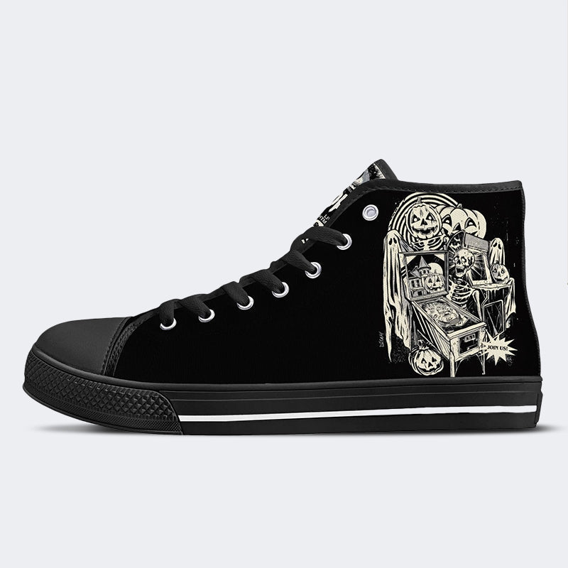Unisex Halloween Horror Print - High Top Canvas