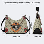 Vintage Death Moth Print - Leather Crossbody Bag