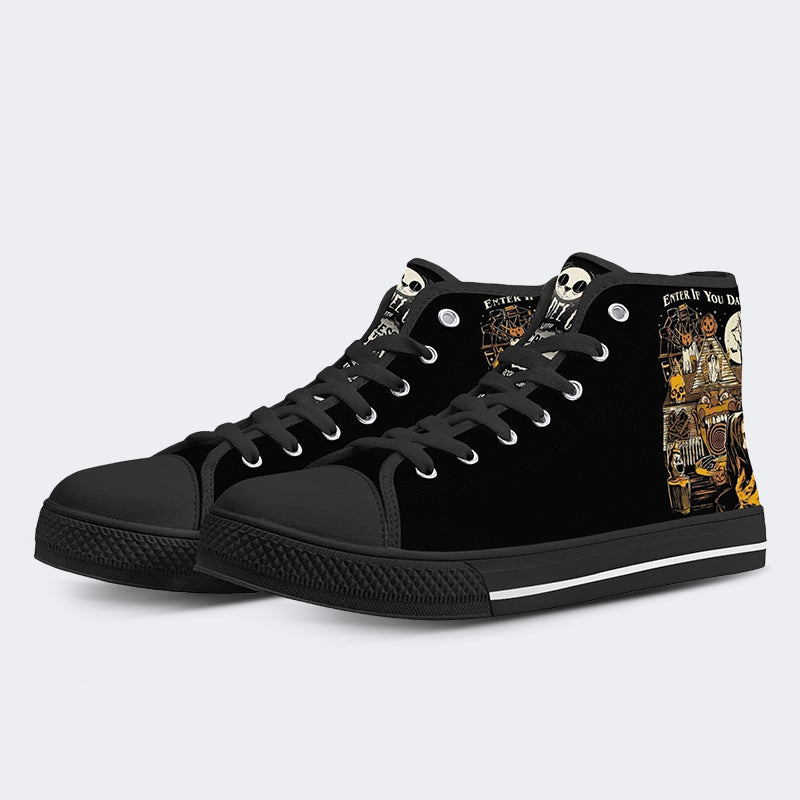Unisex Hallwoeen Horror Print - High Top Canvas