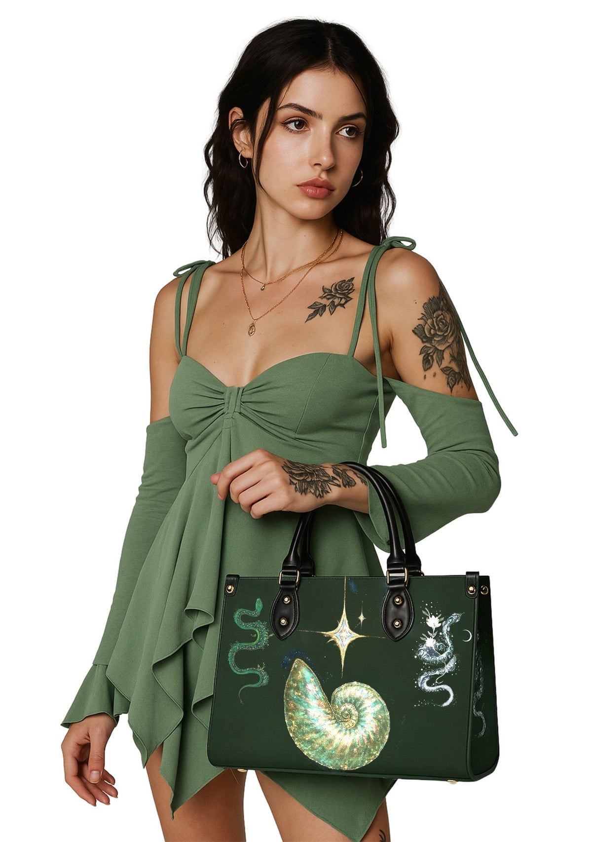 Celestial Serpent Spiral Handbag