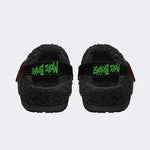 Unisex More Brains Print - Fur Lined Slippers/Sandals