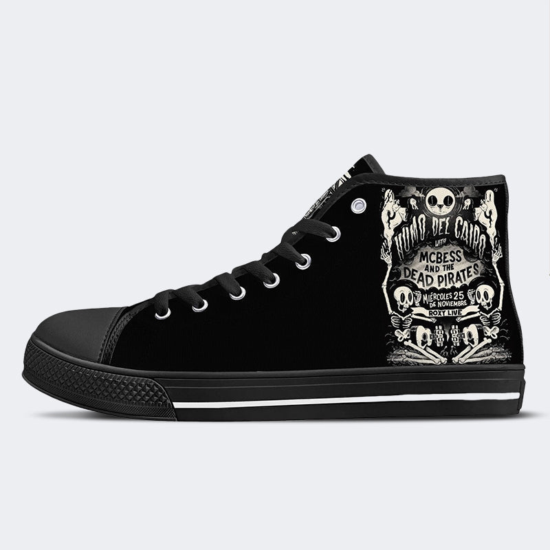 Unisex Horror Skull Print - High Top Canvas