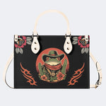 Cowboy Frog Print - Leather Handbag