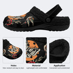Surreal Death Moth VintagePrint - Fur Lined Slippers/Sandals