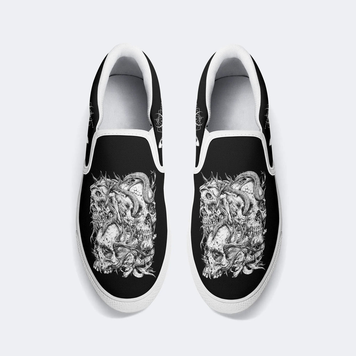 Death Skeleton Print - Slip On Shoes