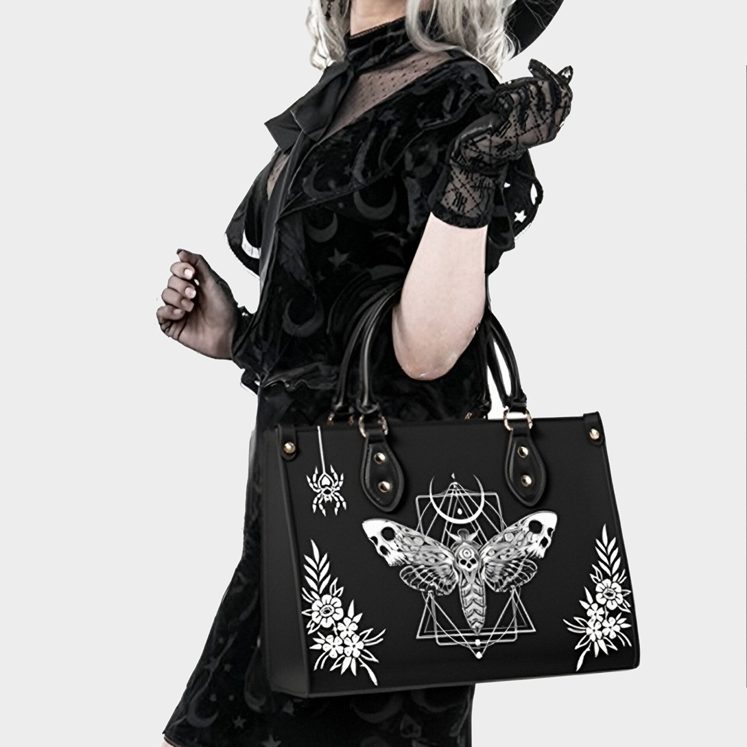 Surreal Death Moth - Leather Handbag