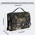 Vintage Couple Frog Print - Leather Satchel Bag