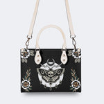 Death Moth Vintage Print - Leather Handbag
