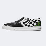 Unisex Death Moth&Skull Print - Slip On Shoes