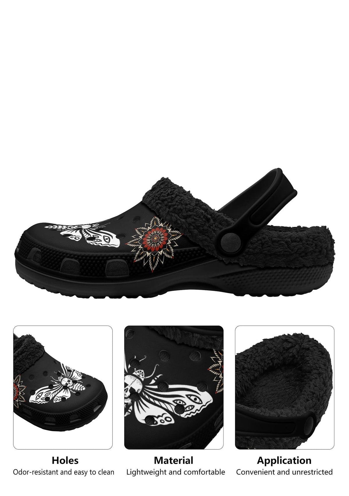 Death Blossom Moth Fuzzy Slippers