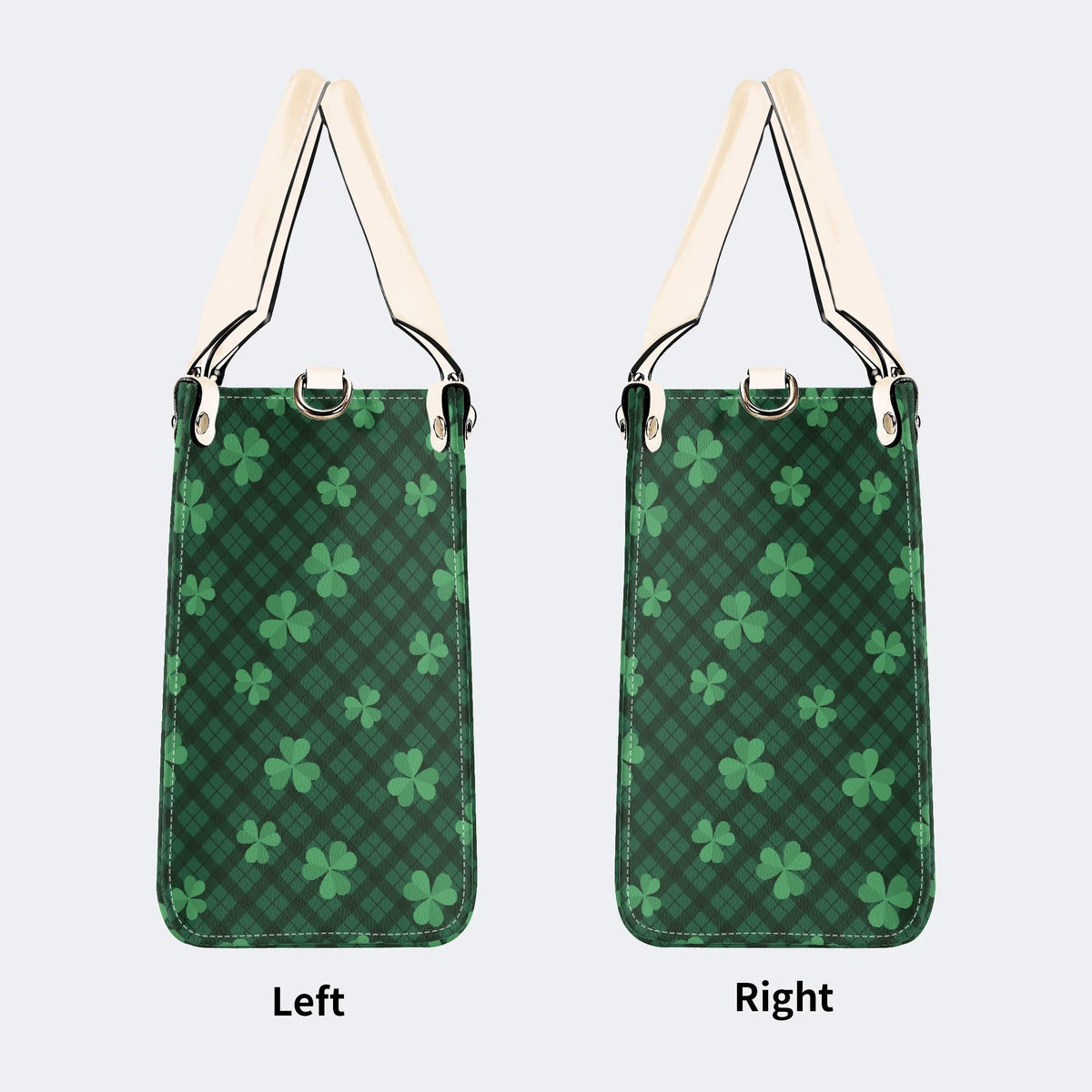 Green Plaid Death Moth - Leather Handbag