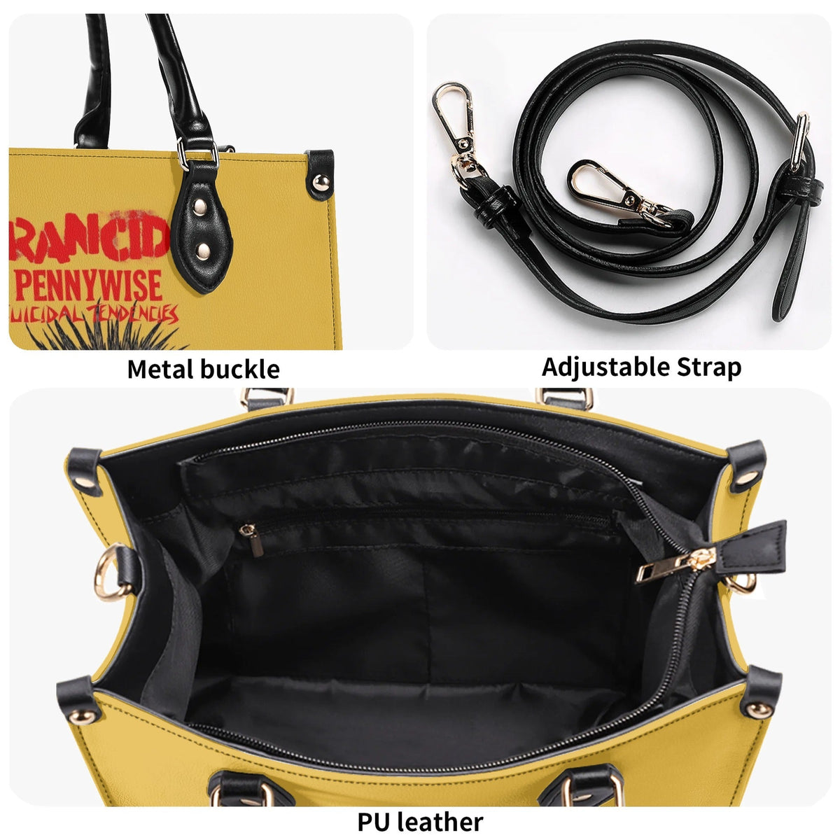 Rancid Skull Print - Leather Handbag