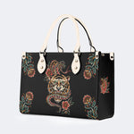 Snake&Tiger Print - Leather Handbag