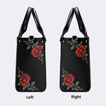 Rose Death Moth Art Print - Leather Handbag