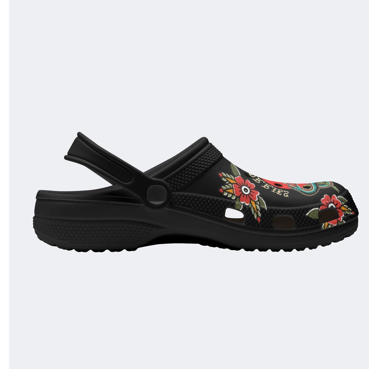 Skull And Snake Print - Slippers/Sandals