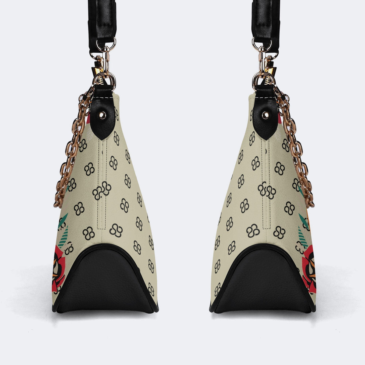 Vintage Death Moth Print - Leather Crossbody Bag