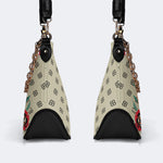 Vintage Death Moth Print - Leather Crossbody Bag