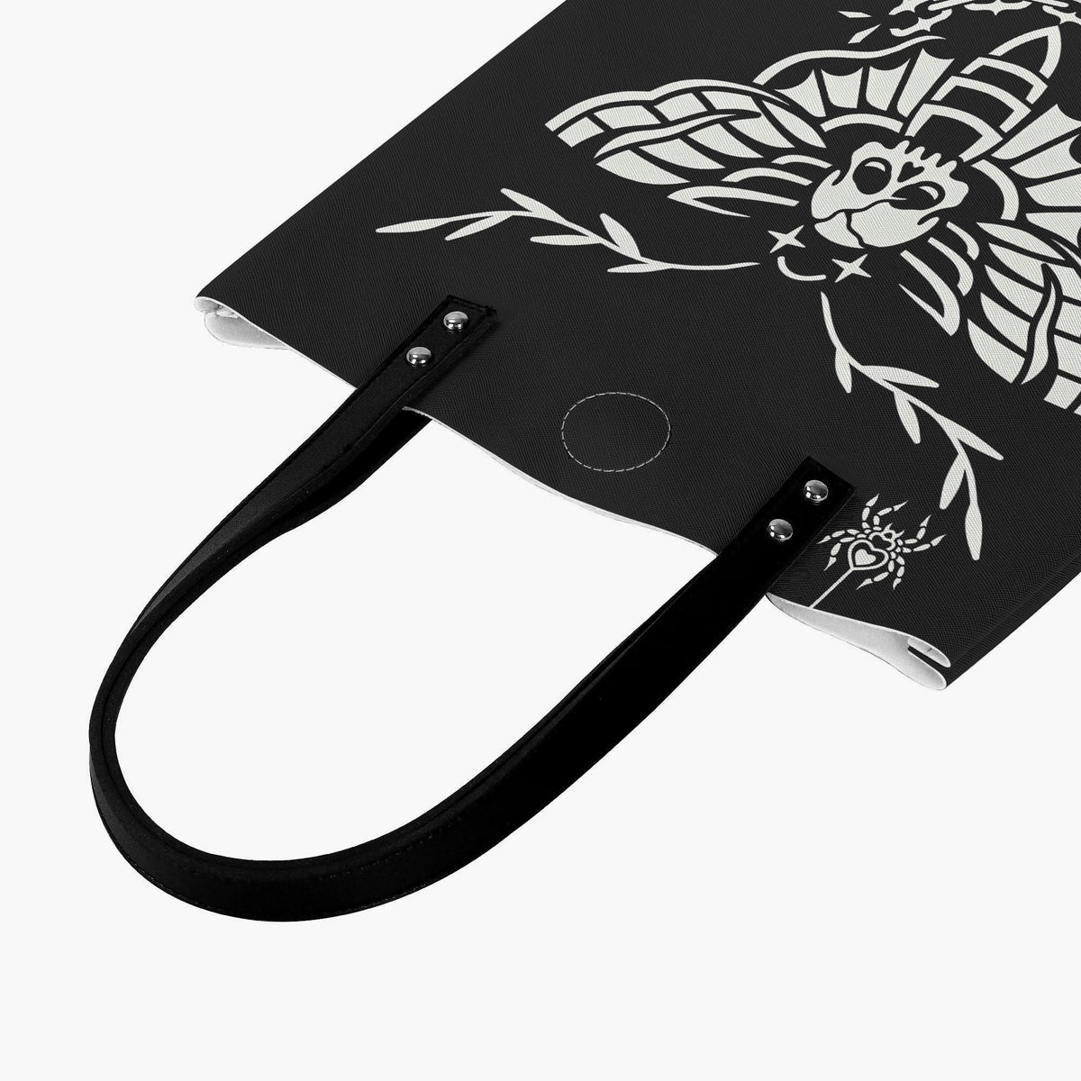 Death Moth Vintage Print - Leather Handbag