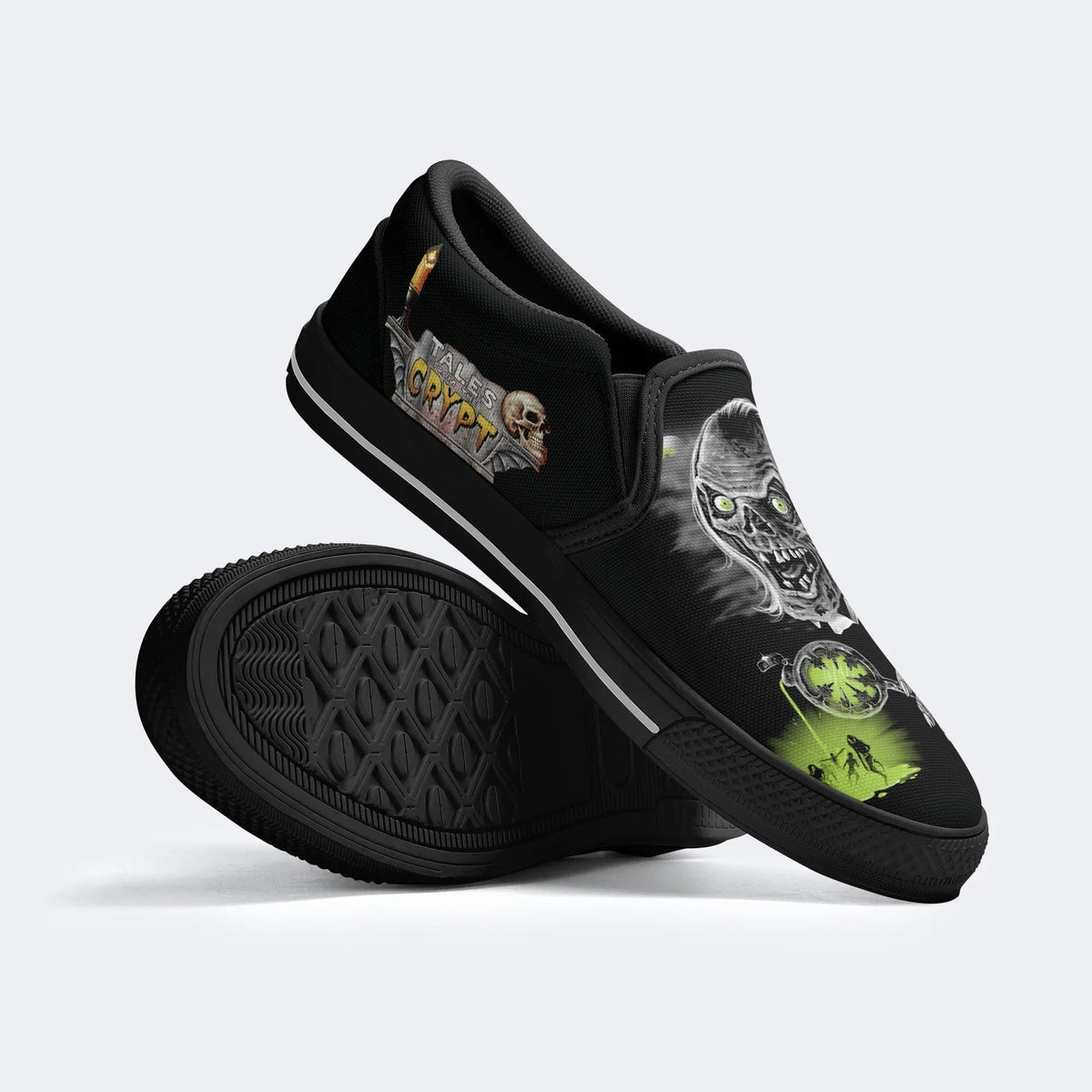 Unisex Tales Crypt Zombie Art Print - Slip On Shoes
