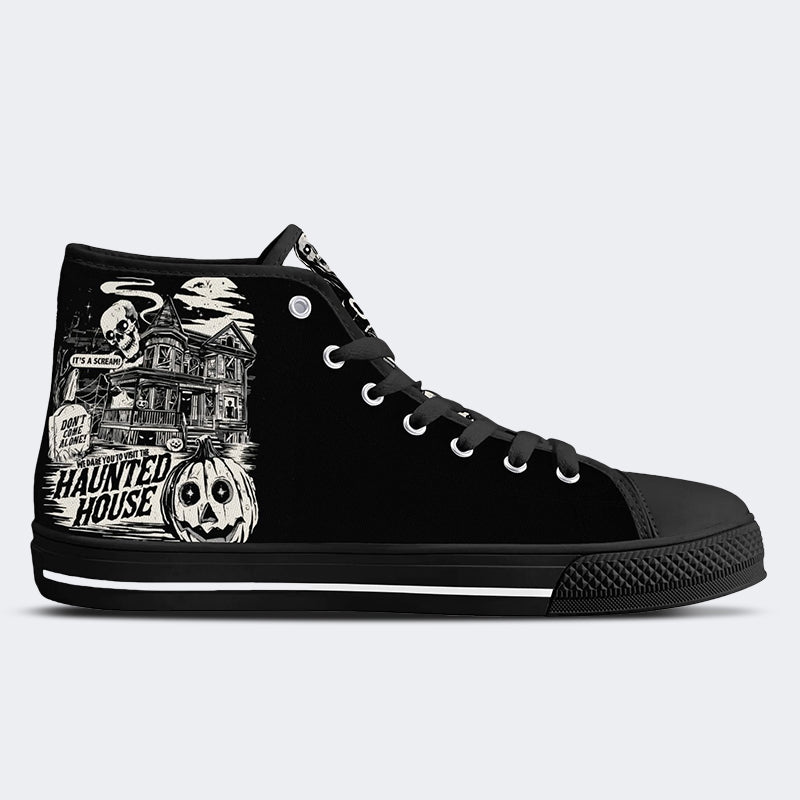 Unisex Halloween Horror Print - High Top Canvas