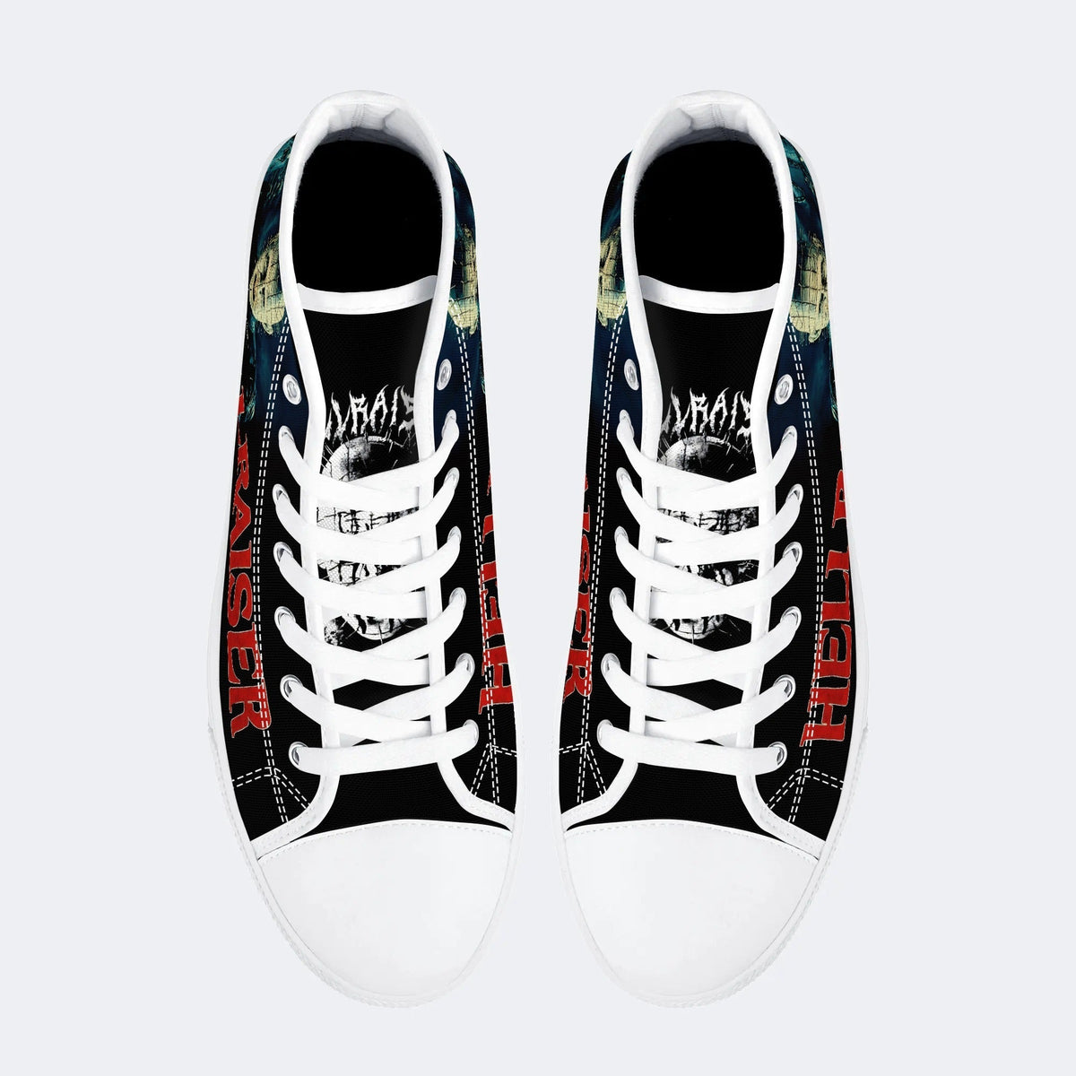 Unisex Black Metal Pinhead Print - High Top Canvas