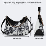 Horror Skull Print - Leather Crossbody Bag
