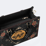 Vintage Moon Moth Print - Leather Handbag