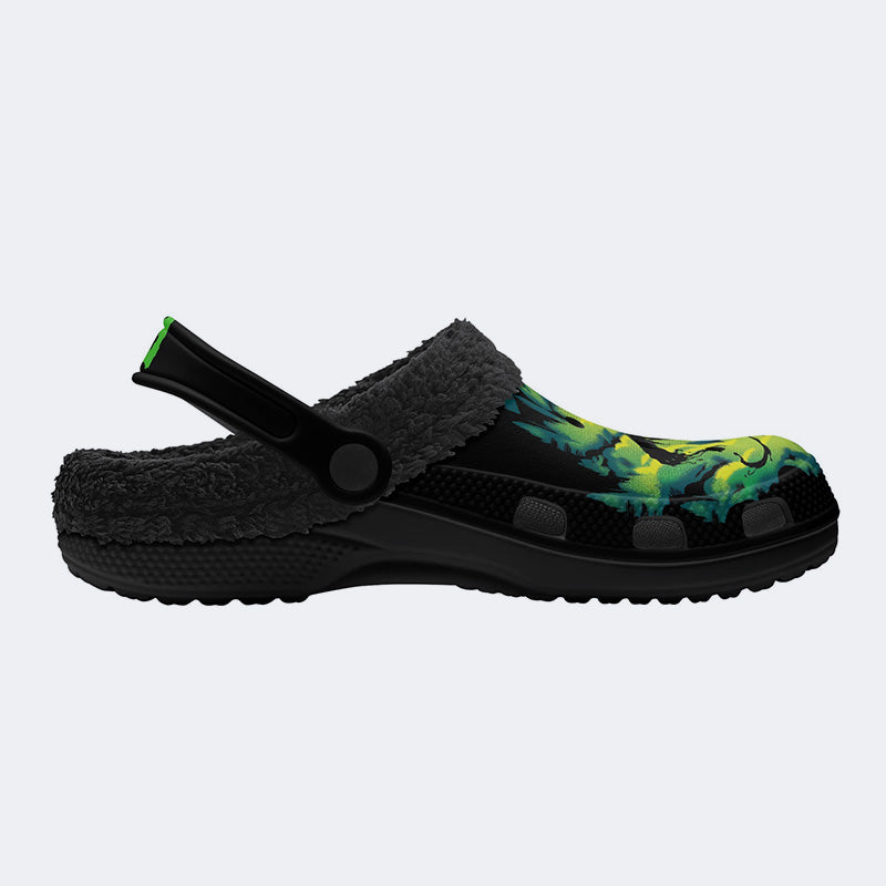 Unisex More Brains Print - Fur Lined Slippers/Sandals