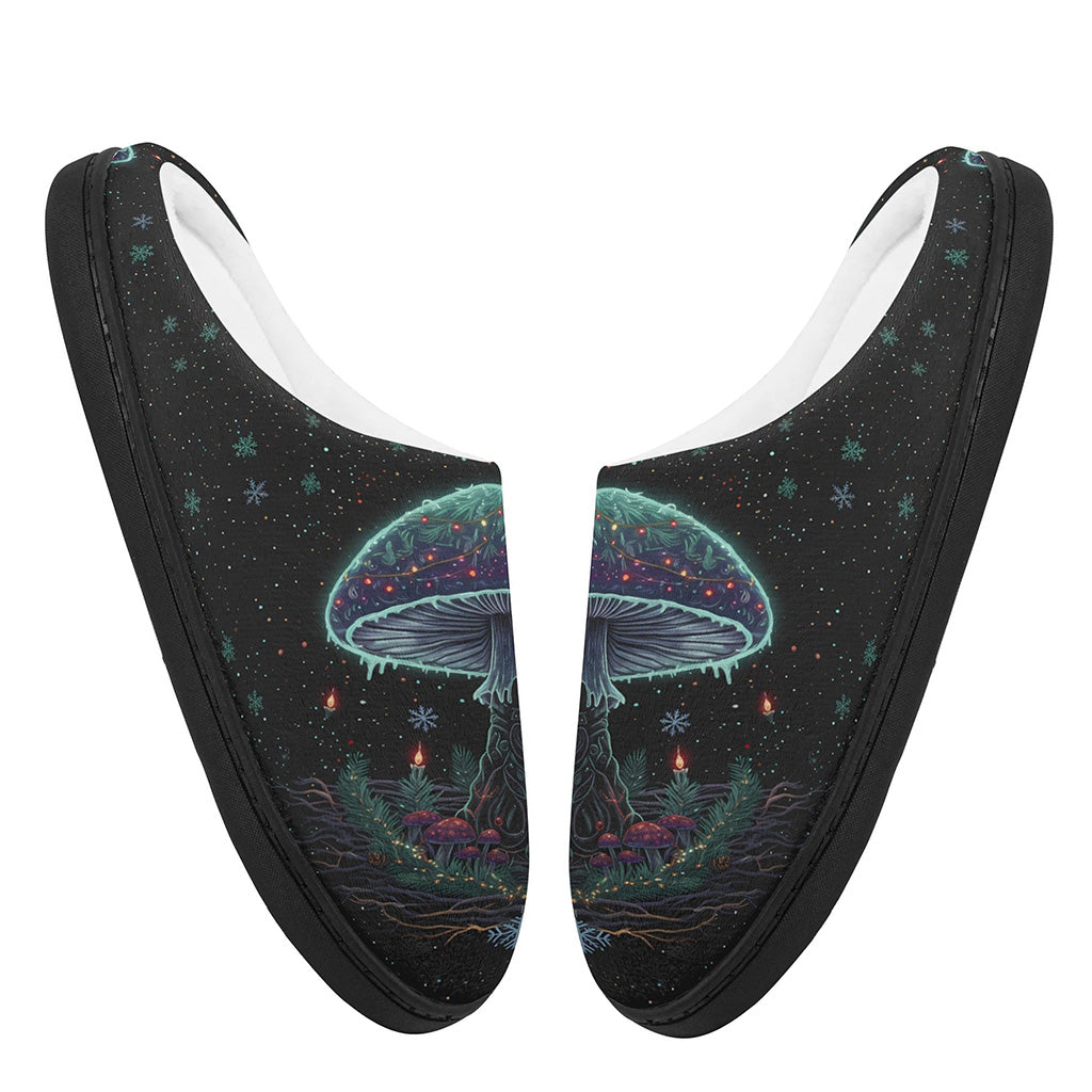 Winter Magic Mushroom Fleece-Lined Slippers