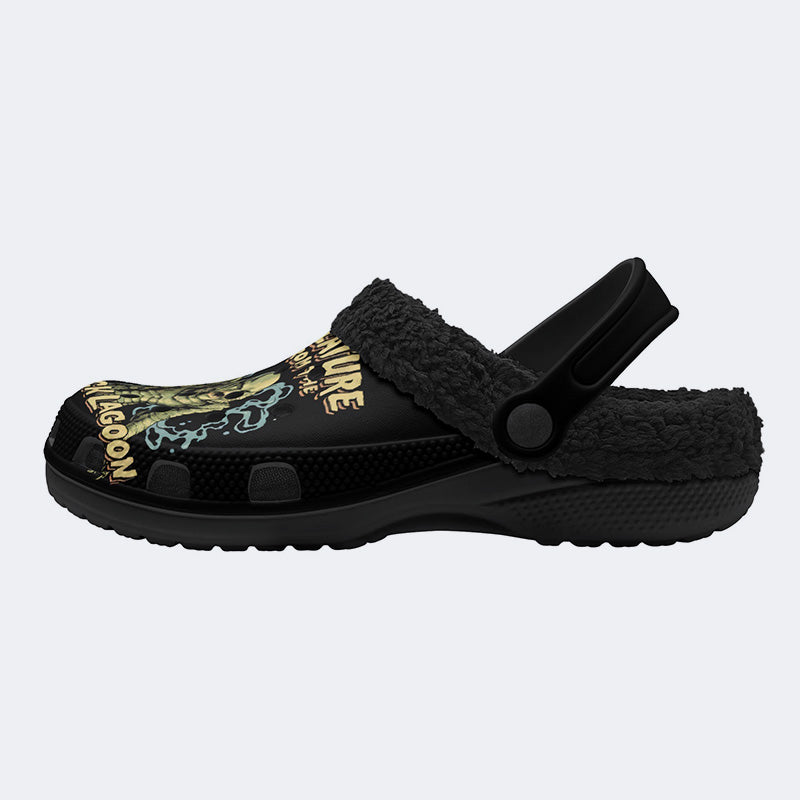 Creature From The Black Lagoon Print - Fur Lined Slippers/Sandals