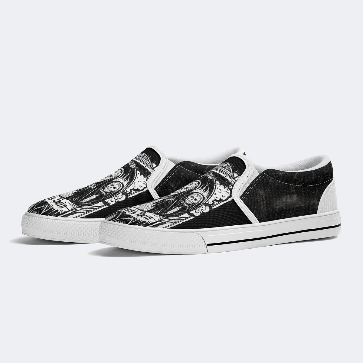 Unisex Skull Es Muss Sein Print - Slip On Shoes